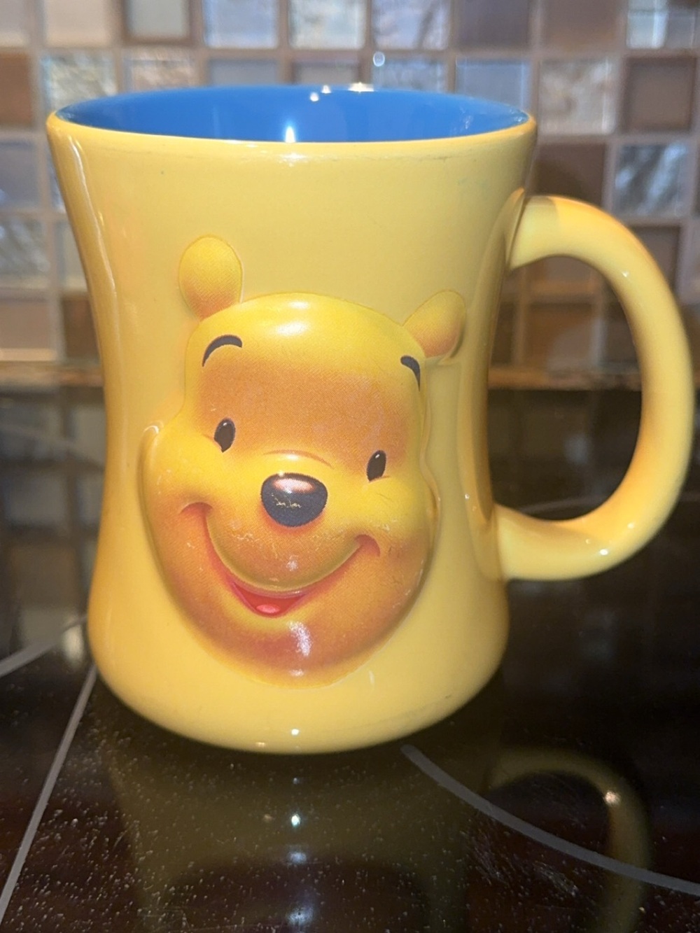 Disney Store Winnie the Pooh “huggably Pooh” 3D ceramic mug